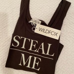 Wild fox ribbed tank vintage black